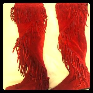 Sam Edelman red suede boots! BEAUTIFUL!!!!!